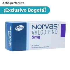 Norvas amlodipino Pfizer 5 mg