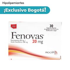 Fenovas Cápsulas Blandas 20 mg +135 mg Caja X 30