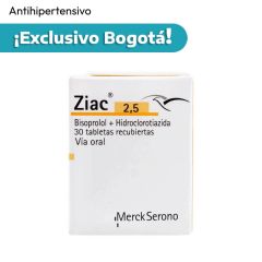 Ziac 2.5+6.25 mg Caja x 30 tabletas recubiertas