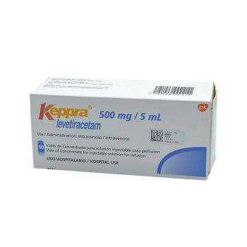 Keppra iv 500mg/5ml caja con 10 fracos viales