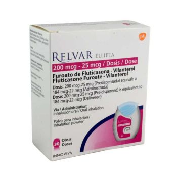 Relvar ellipta 200/25mcg 1x30d inhalador 30 dosis