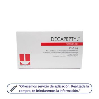 Decapeptyl 22,5 mg caja con 1 ampolla, jeringa y agua