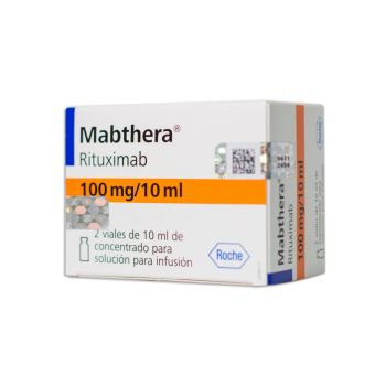 Mabthera 100mg/ 10ml caja con 2 viales 